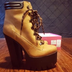 Chunky Platform Heel Combat Boots